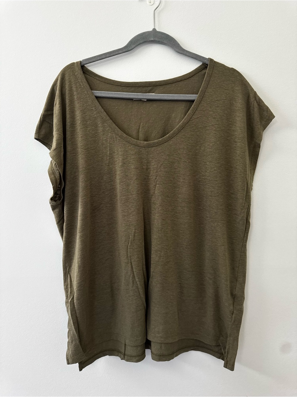 Madewell Olive Scoop-Neck Short Sleeve Tee